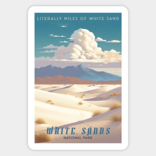 White Sands National Park Travel Poster Sticker